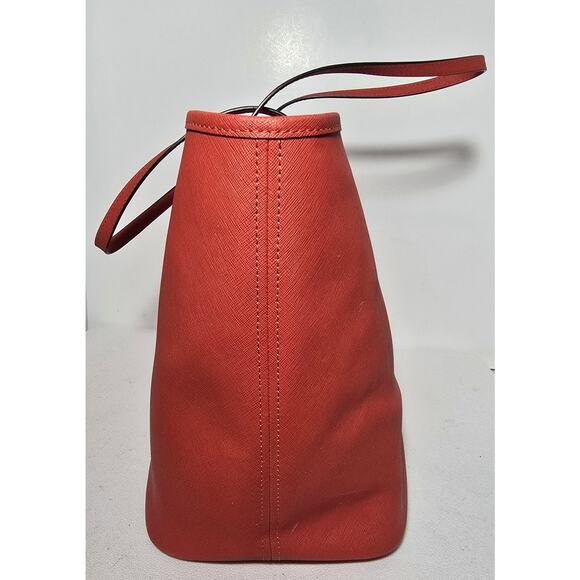 Michael Kors Jet Set Travel Tote Saffiano Leather Tote Red-Orange LG MSRP $278 - Picture 7 of 14